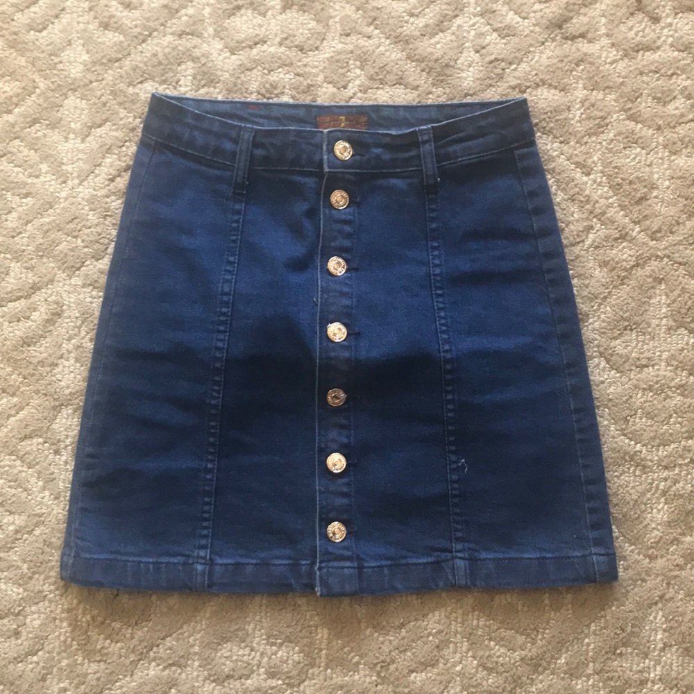 7 for all mankind blue Jean skirt